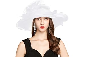 YIDINGCO 2025 Kentucky Derby Hat for Women Ladies, Organza Veil Feather Fascinator for Tea Party Church UV Protection Sun Hat