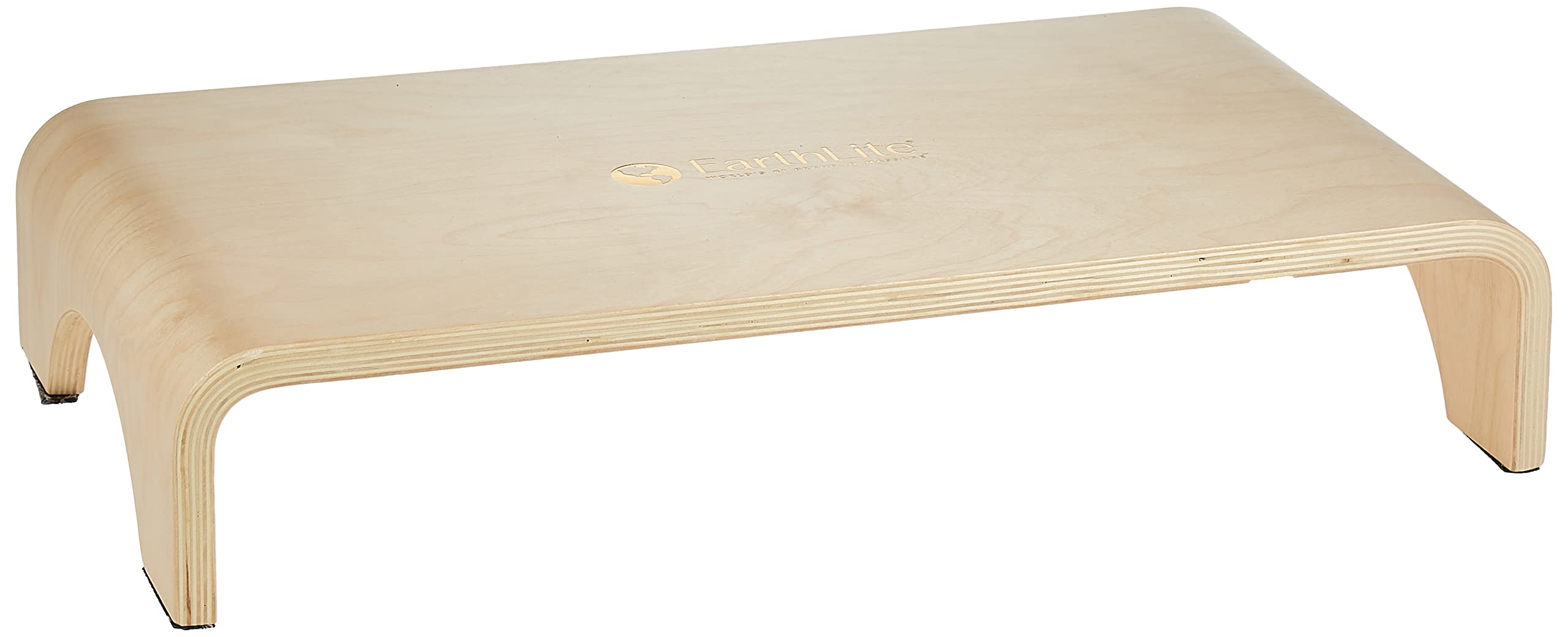 EARTHLITE Wooden Step Stool - 18cm High, Large Surface, Strong & Stable Bed Step, Foot Stool, Massage Step-Up