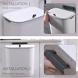 ELPHECO 9.5 L Hanging Kitchen Waste Bin with Lid White view 7