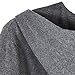 AMZ PLUS Women Large Size Hoodie Coat Irregular Sweatshirt Jacket Dark Grey 3XL