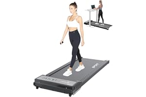 AKLUER Walking Pad Treadmill Under Desk, 2 in 1 Desk Treadmill Space Saving for Home Office, Portable Treadmill 265lbs Capacity 2.25 HP Walking Pad, Lightweight Walking Jogging Machine Installation Free