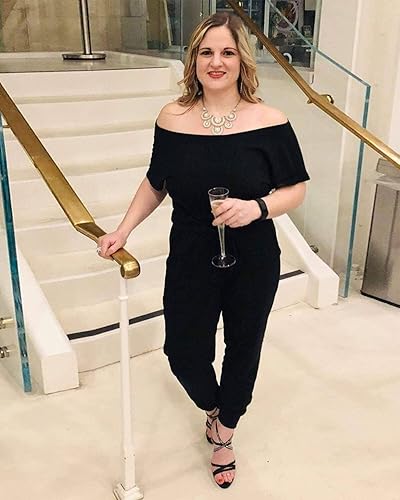 Alelly Women's Loose Fit Off Shoulder Elastic Waist Beam Foot