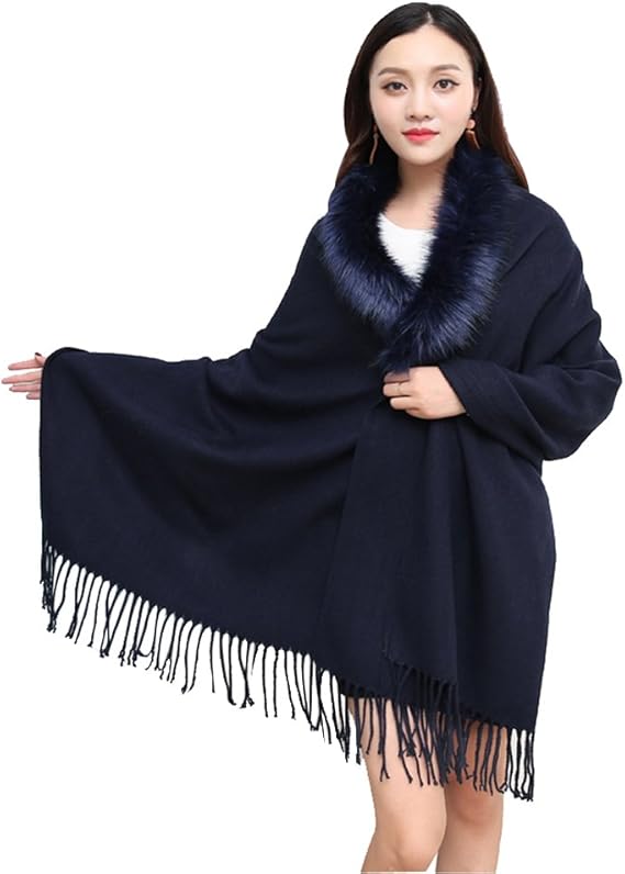 Women Faux Fur Shawl Stunning Thick Wedding shawls Available Black,Red