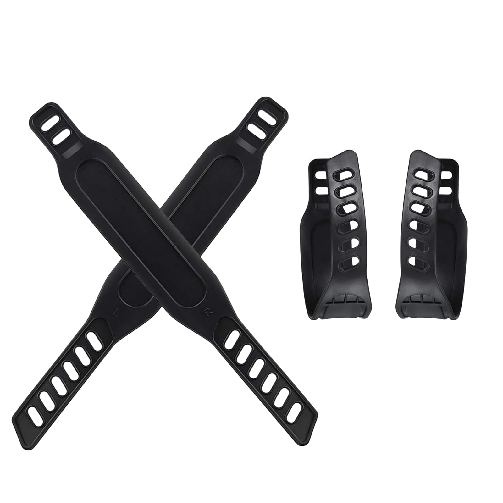 2 Pairs Adjustable Exercise Bike Pedal Straps, Stationary Bike Foot Straps Replacement, Universal for Bicycle Stationary Cycle Spinning Bike Home or Gym, Two Sides Slots