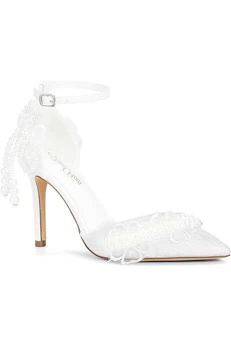 Zapatos Plateados De Fiesta Zapatos De Novia Con Encaje Y Perlas