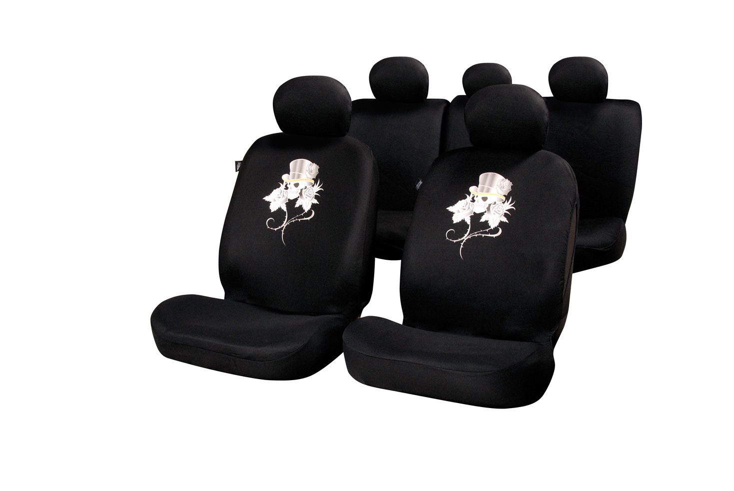 SUMEX Universal Seat Cover Set - Rose/Skull Black