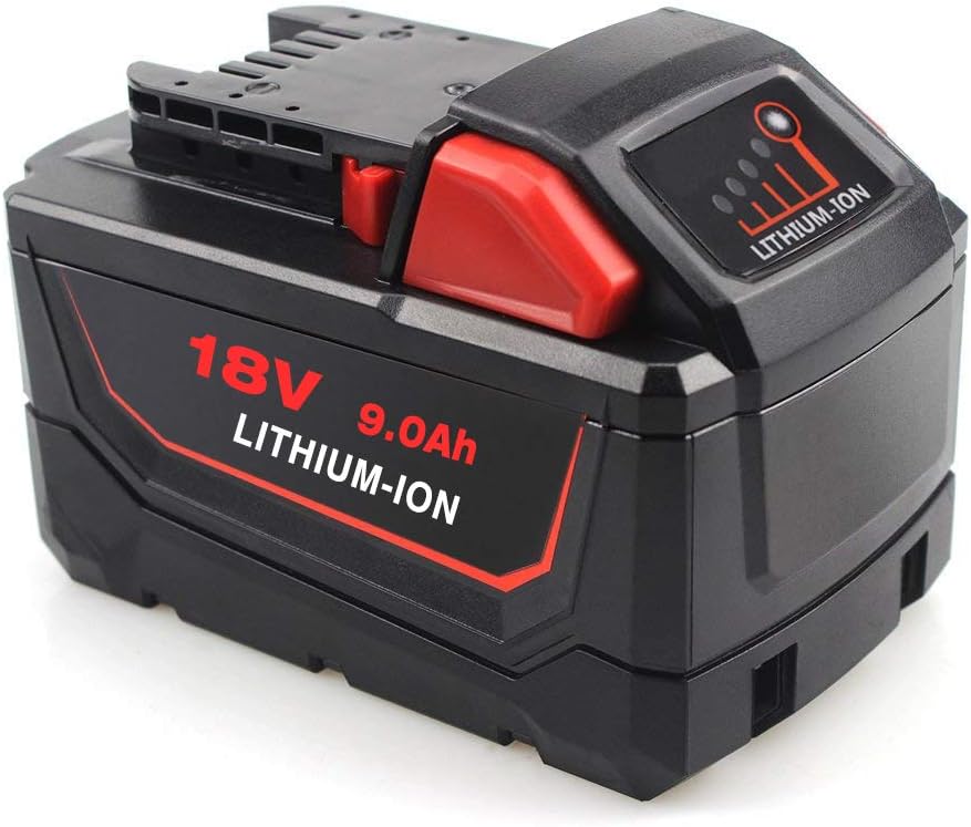 18V 9.0Ah Li-ion Replacement Battery for Milwaukee 48-11-1820 48-11-1850 48-11-1860 48-11-1890 48-11-1828 48-11-10 Cordless Power Tools Extended Capacity Battery
