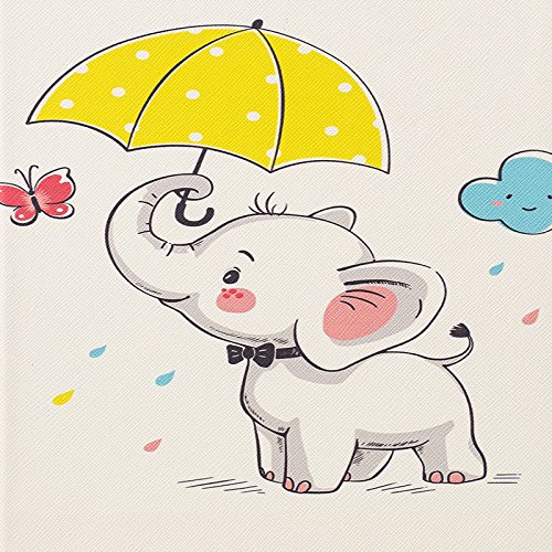 iPad Mini 3 Mini 4 Case,LittleMax(TM) Slim Fit Folio Stand Synthetic Leather Protective Cover [Card Slots] for Apple iPad Mini 1/2/3/4 7.9 inch [One Free Stylus] -# Yellow Umbrella Elephant