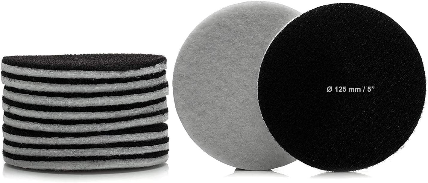 GLASS POLISH 130mm PRO Felt Polishing Pads for Cerium Oxide Glass Polishing Scratch Removal and Professional High Gloss Finish on Glass