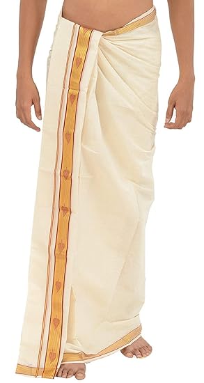 Kerala Pure Handloom Dhoti with Authentic Handloom Mark