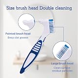 Ceonam Denture Brush 2 Pcs with White Carry Case, Multi-Tiered Bristles view 3