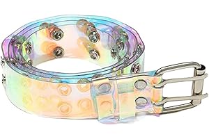Adult Transparent Waist Belt With Adjustable Double Pin Buckle Waistband Clear Belts For Rock Fan Wear Pu Block Street Women 