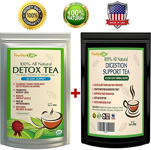 Teatox Life Skinny mint teatox, 14/28 day detox, herbal loose leaf tea bundle | Made in USA