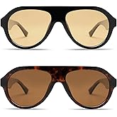 VANLINKER Retro Aviator Polarized Sunglasses for Men Women Trendy 70s Vintage Plastic Frame Sun Glasses VL9750