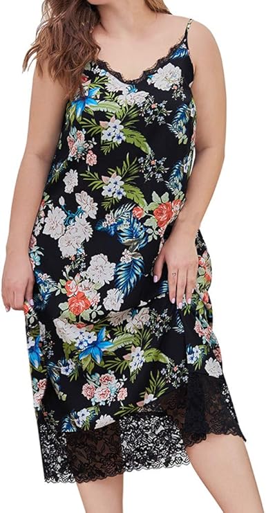 plus size midi slip dress