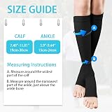 ACWOO Compression Socks Open Toe 2 Pairs Unisex Flight Running Medical view 6