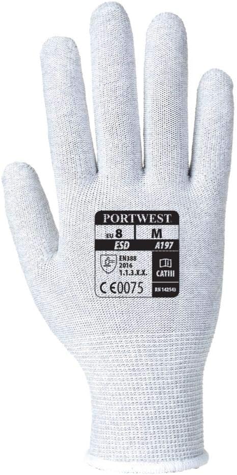 Portwest A197 Antistatic Shell Glove Grey, Medium - Image 3