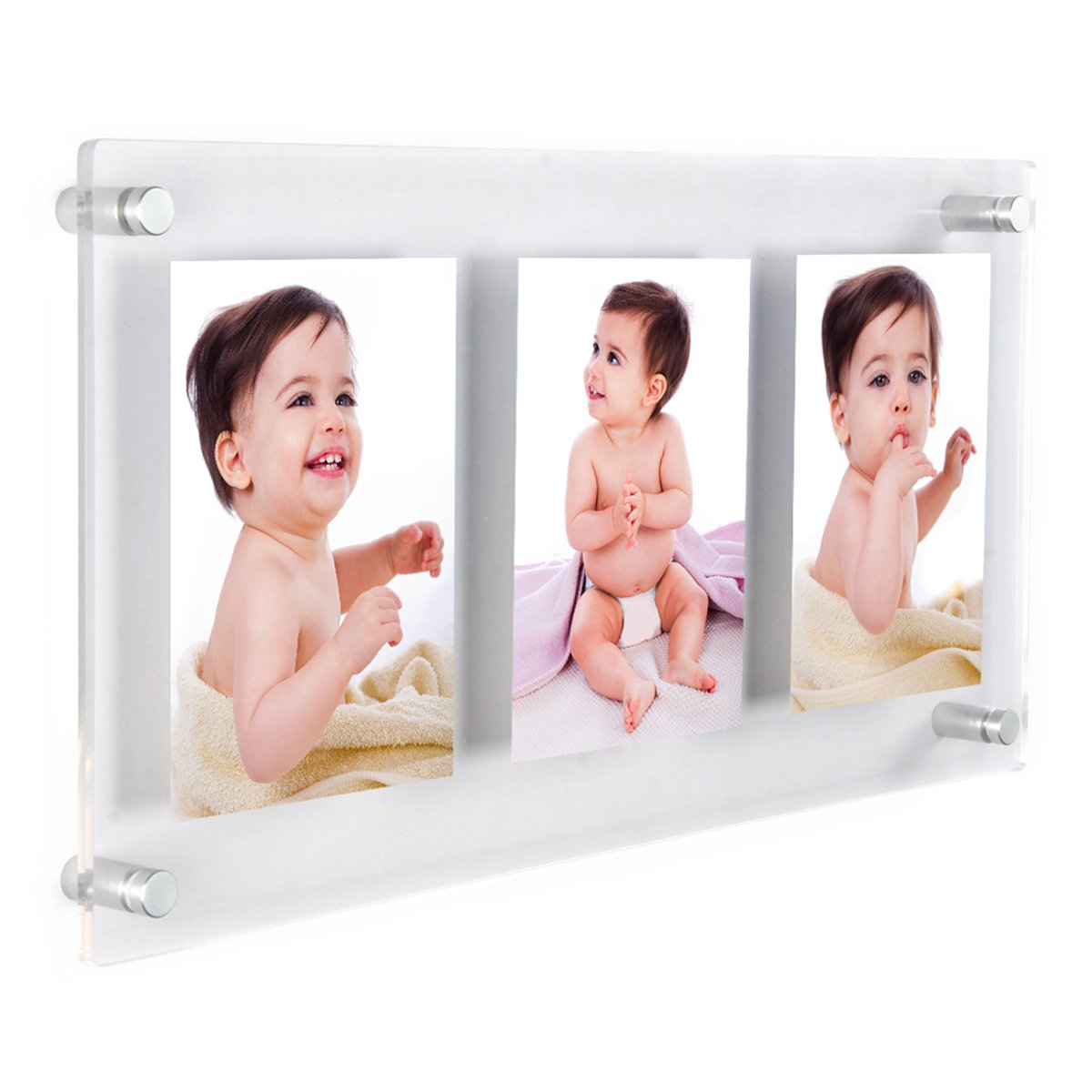 NIUBEE 10x20 Clear Acrylic Wall Mount Floating Frameless Picture Frame