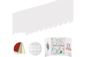 FWIPIYO 10 Pcs Small Trifold Poster Board 21.2x13.8 White Display Boards can be Used for Presentations,Projects,Booths,Science Fairs,as Well as Offices,Poster Board with Double Sided Tapes and Cardboard
