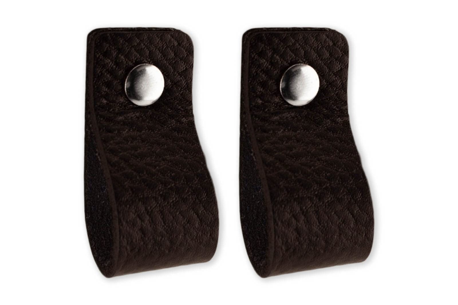 Brute Strength - Leather Handles for Furniture - Black - 2 pcs - 12,5 x 2,5 cm - Cabinet Handle, Door Handle for Kitchen, Bathroom, cabinets, Dresser, Wood — image 1
