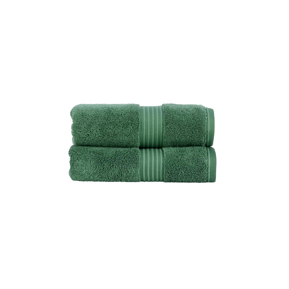 Christy Supreme Hygro 2 Hand Towels Set | Spruce Green | 100% Luxury Supima Cotton | Ultra Soft | Super Absorbent | 650GSM | Plush and Long Lasting