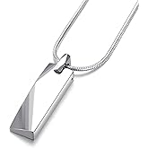 vicima Tungsten Steel Bar Pendant Necklace for Men Tungsten Necklace 24 Inch Snake Chain