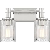 Savoy House 8-1102-2-146 Concord Vintage Traditional Ribbed Glass Bathroom Vanity Wall Light, 2-Light 120 Total Watts, 11" H 