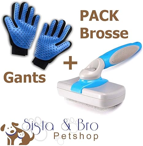 Pack Gantsbrosse Autonettoyante Gants Brosse Toilettage Massage Chien Chat Lapin Fermeture Scratch Pour Meilleur Ajustage Brosse Chien Chats