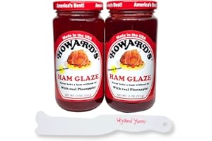 Wyked Yummy Ham Glaze Bundle with Two 11 oz Jars of Howard’s Ham Glaze and 1 Spreader Plastic Knife and Jar Scraper