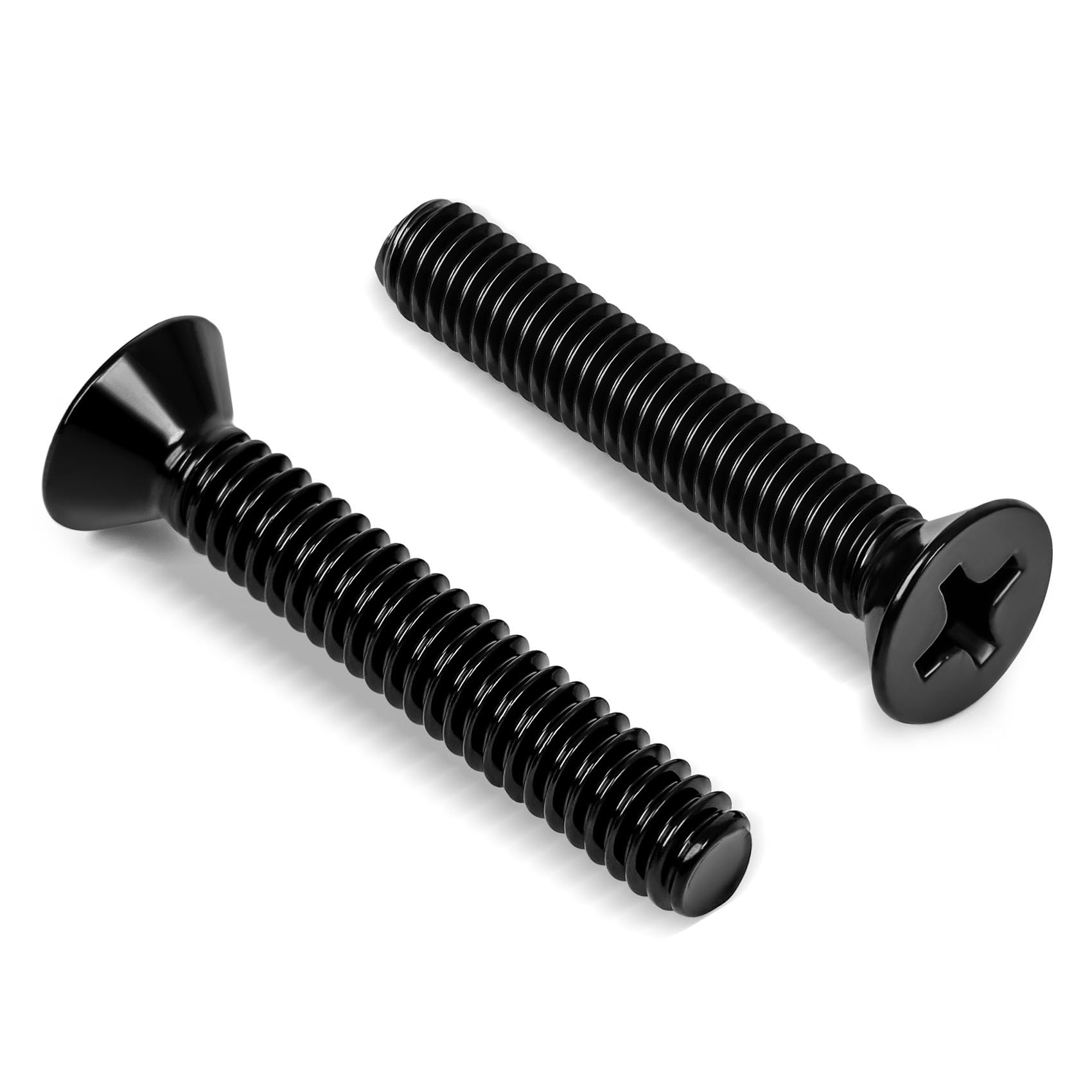 Photo 1 of OUSCHR #4-40 x 1-1/4" Countersunk Flat Head Machine Screws, Full Thread, 304 Stainless Steel Black Finish, 100 PCS