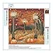 VKTECH Full Drill 5D DIY Diamond Painting Kit Forest Pumpkin Round Rhinestone Embroidery Cross Stitch Craft Best Gift Room Decor 12x12 inch