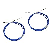 Marine 33C Throttle Shift Remote Control Box Cable For Yamaha Outboard Engine Boat Motor Steering System Blue (15FT, 2 PCs)