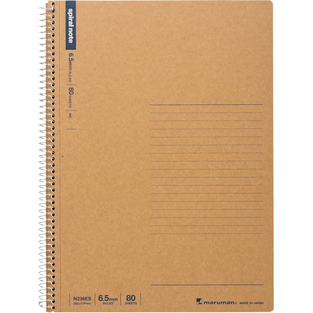 Maruman Spiral Note Basic 7.05 x 9.92 inches (B5) After Detached, 6.5mm 32-Lined, 80 Sheets (N236ES)