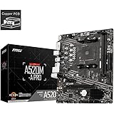 MSI A520M-A PRO Gaming Motherboard (AMD AM4, DDR4, PCIe 3.0, SATA 6Gb/s, M.2, USB 3.2 Gen 1, DVI/HDMI, Micro-ATX)