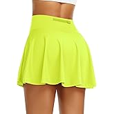 Pleated Tennis Skirt for Women with Shorts Athletic Golf Skorts with Pockets High Waisted Workout Running Skirts