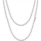 BBXBD Twist Chain Necklace 2/3/5/8MM Braided Rope Chain Necklace for Men Stainless Steel Rope Jewelry for Men & Women Rope Chain for Pendant 18/20/22/24 Inch with No Tarnish Send Gift Box Valentine's DayDelicate