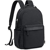 G4Free Small Nylon Backpack for Women Men, Lightweight Backpack Daypack for Travel Work Hiking, Black