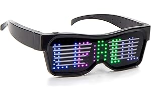 Leadleds Customizable Bluetooth LED Glasses for Raves, Festivals, Fun, Parties, Sports, Costumes, EDM, Flashing