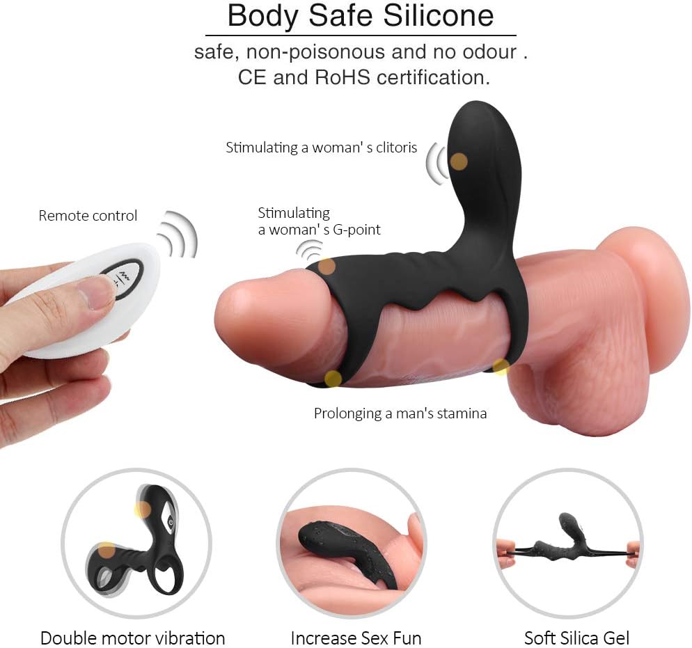 Remote Control 10 Powerful Vibration Mode Pennis-sring Ring for Men Women Shake Rooster Cockring Medical Grade Silicone