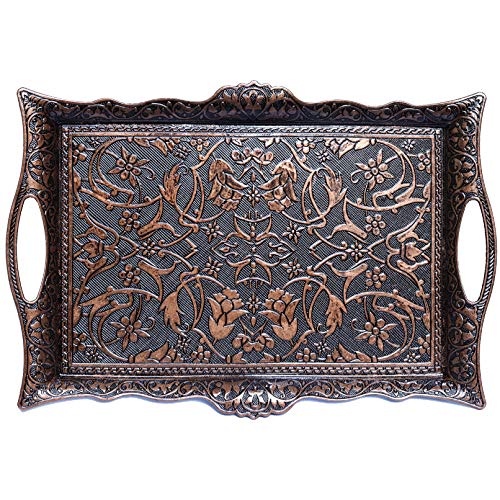 Alisveristime Ottoman Turkish Zamak Serving Tray with Traditional