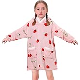 Redair Kids Wearable Blanket Hoodie Boys Girls Comfort Hooded Blanket Sweater with Pocket Cute Birthday Gifts 2-10Y