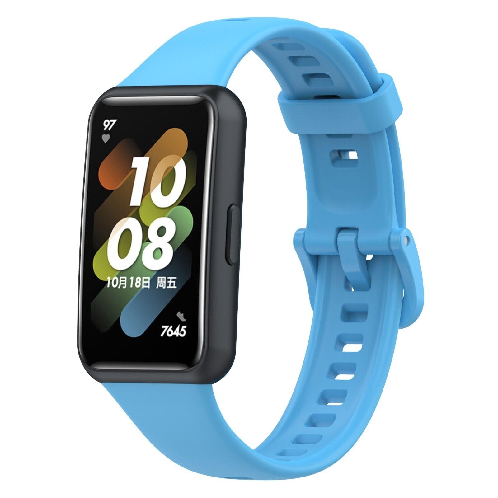 Panda Bobo For Huawei Band 7 (LEA-B19) Replacement Silicone Sport Watch band Strap (Sky Blue)