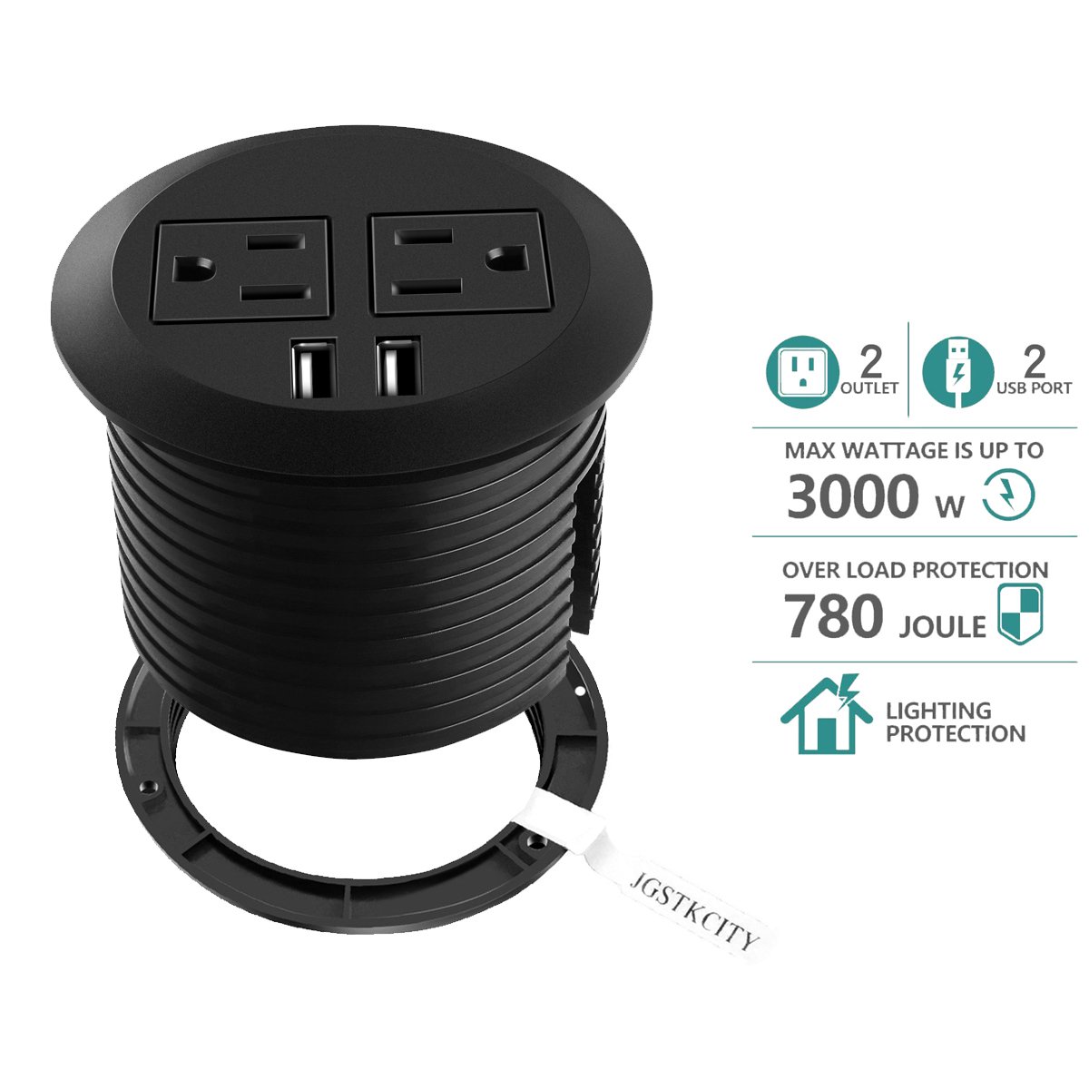 Desktop Power Grommet with USB,Hidden Power Socket. Desk Hole Grommet