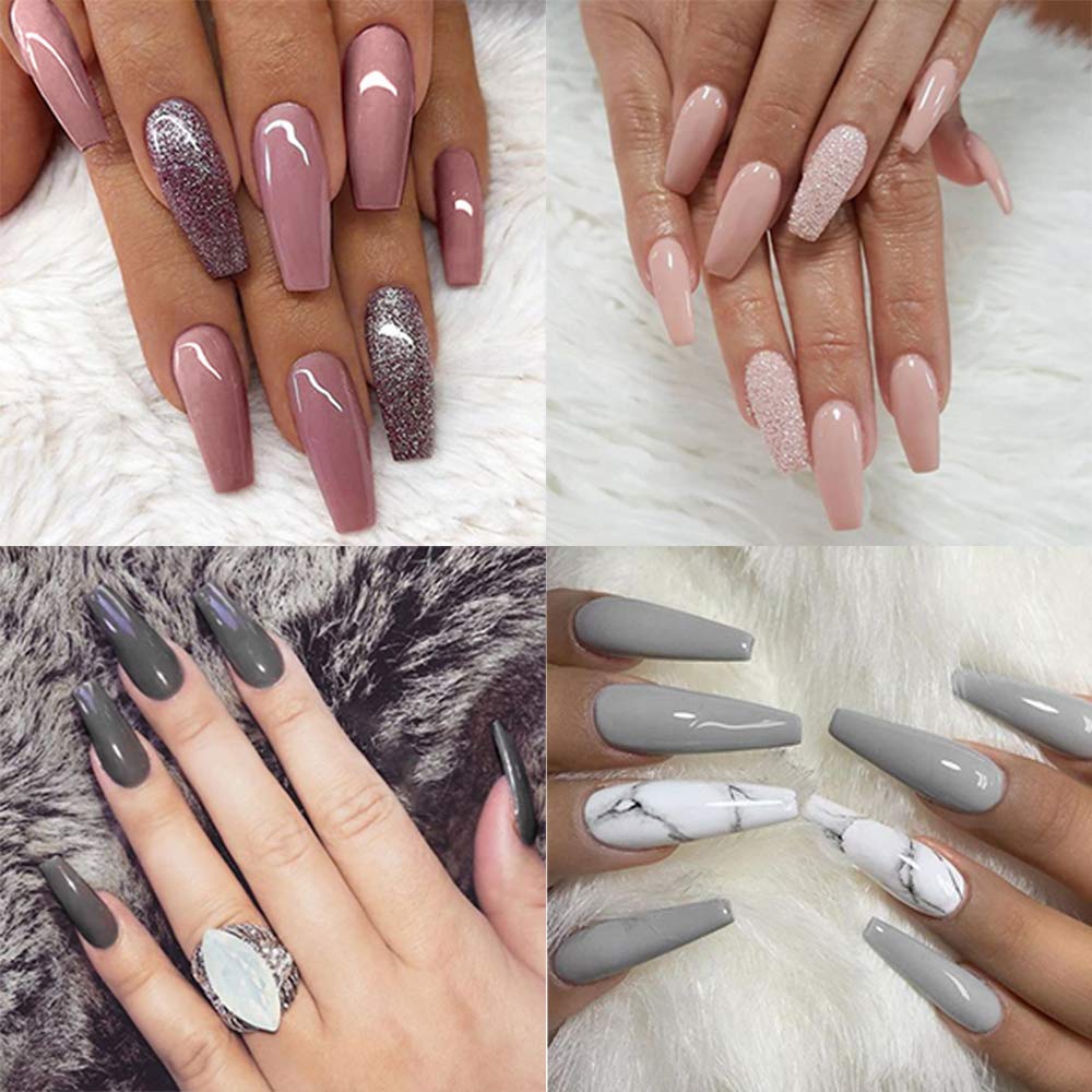 Modelones Gel Nail Polish Set - Nude Gray Series 6 Colors Gel Polish Set Kit LED Soak Off Gel Polish 0.33 OZ 10ML : Beauty