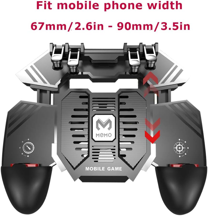 Newseego Mobile Game Controller, [Upgrade] 6 Finger Trigger Phone Controller Gamepad with Cooling Gamepad for Shooter Sensitive Aim Trigger for Android & iOS for Knives Out/Rules of Survival: Computers & Accessories