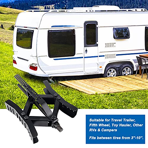 GOLDPAR RV Wheel Chock Stabilizer, Heavy Duty Wheel Chocks for Travel