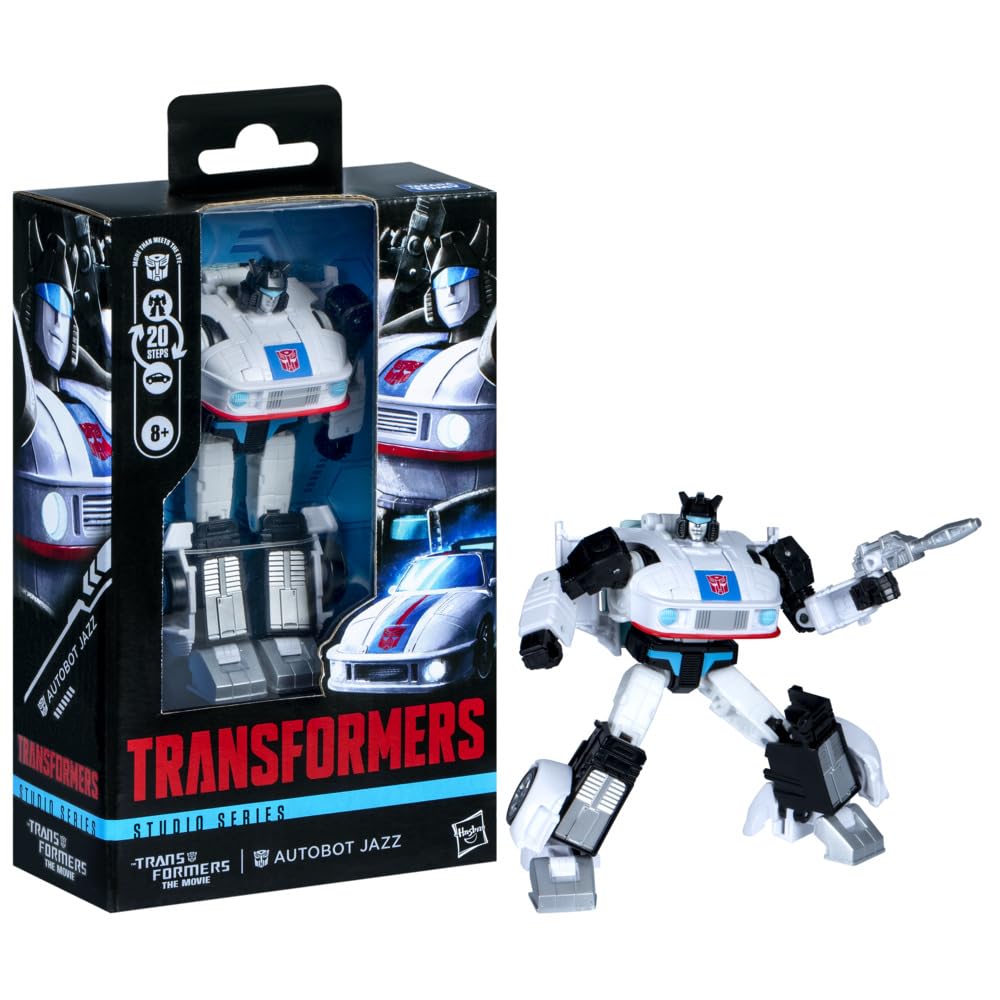 Transformers Toys Studio Series Deluxe Class Transformers: The Movie Autobot Jazz, 4.5-inch Converting Action Figure, Robot Toys, 8+