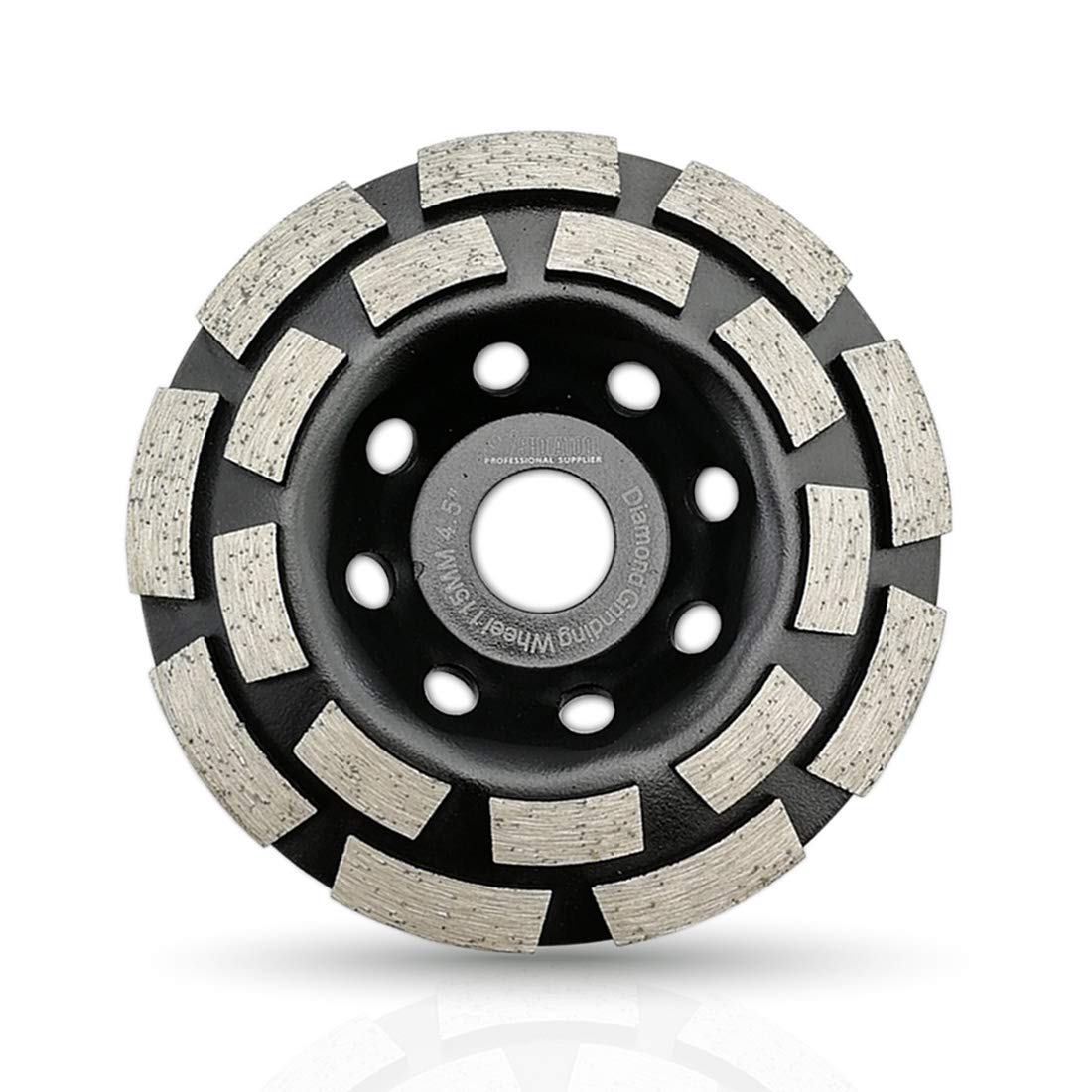 SHDIATOOL 1PK Sintered Diamond Grinding Cup Wheel for Concrete Block Construction material (Double Row, 115mm)