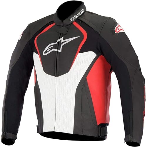 Alpinestars Jaws Perforated Leather Jacket (52) (Black/White/Red