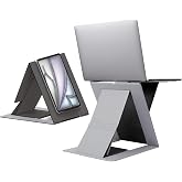 MOFT Folding Laptop Stand Lap Desk, Portable &amp; Mini Computer Stand Laptop Desk for Travel and Home Office, Ergonomic Design with Adjustable Viewing Angles, Lightweight Computer Cooling Riser, Gray